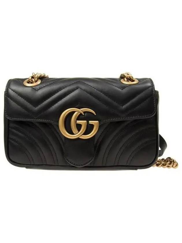 GG Marmont Matelasse Gold Chain Mini Cross Bag Black - GUCCI - BALAAN 2