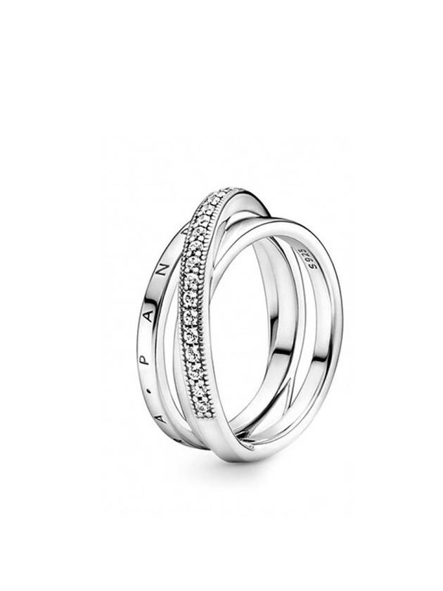 Women's Crossover Pave Triple Band Ring Silver - PANDORA - BALAAN 1