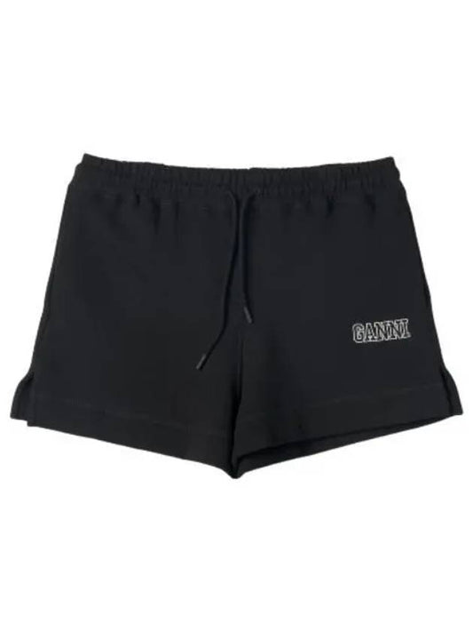 Software Isoli Drawstring Shorts Black - GANNI - BALAAN 1