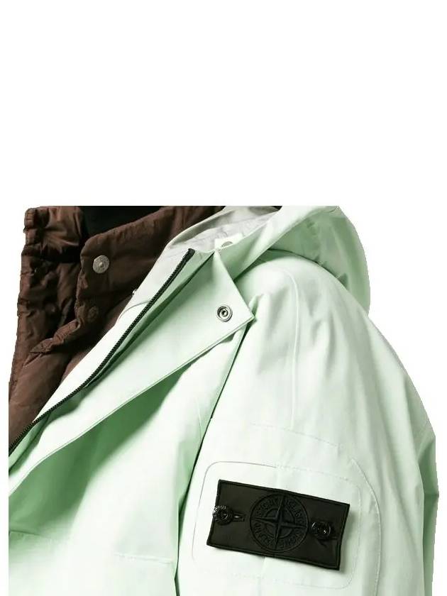 Men's Cocoon Logo Patch Parka Light Green - STONE ISLAND - BALAAN 7