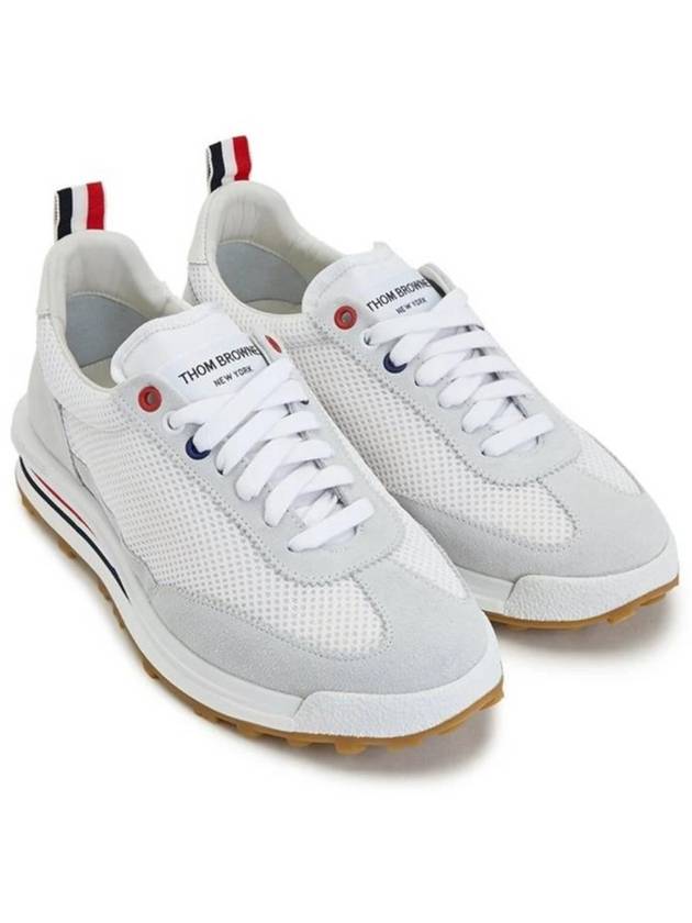 Fine Kid Suede Tech Runner White - THOM BROWNE - BALAAN 2