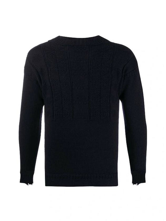 Men's Logo Back Wool Knit Top Dark Navy - MAISON MARGIELA - BALAAN 1