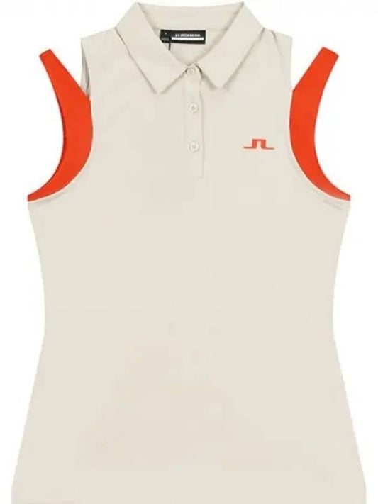 Golf Women s Wear Clothing Sleeveless Polo Shirt T Malaika Top Almond Milk GWJ09179E031 Domestic Product - J.LINDEBERG - BALAAN 1