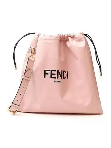 Shoulder bag Rome drawstring pouch cross light pink - FENDI - BALAAN 1