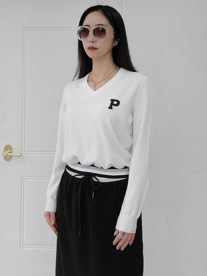 Silver Banding Point Knit Top White - PRETONE - BALAAN 2