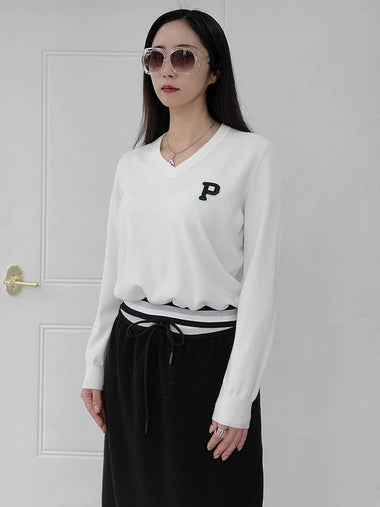 Silver Banding Point Knit Top White - PRETONE - BALAAN 1