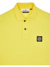 Men's Logo Patch Cotton Polo Shirt Yellow - STONE ISLAND - BALAAN 5