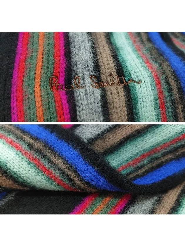 Signature Stripe Cashmere Scarf Black - PAUL SMITH - BALAAN 4