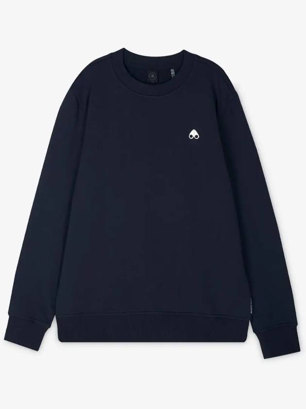 Men's Greyfield Crew Neck Cotton Sweatshirt Navy - MOOSE KNUCKLES - BALAAN 3