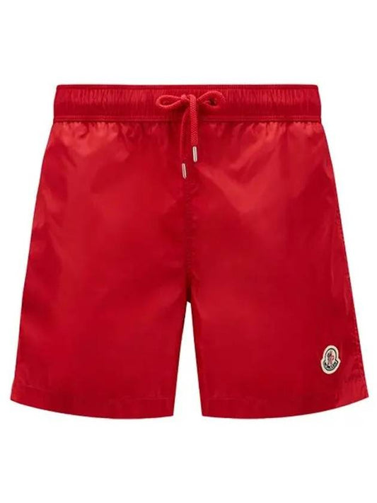 Logo patch swim shorts red men's pants 2C00004 53326 455 - MONCLER - BALAAN 1