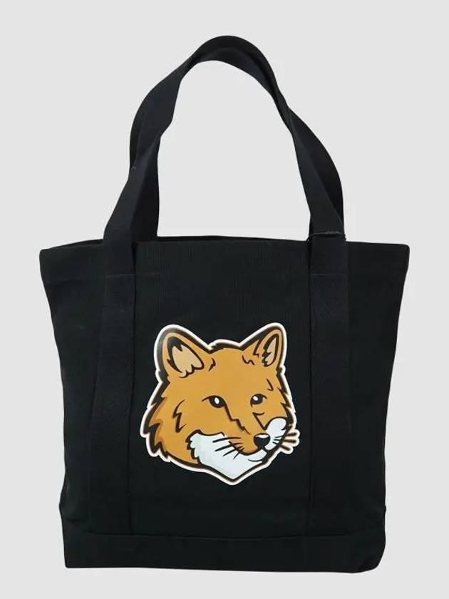 Fox Head Print Tote Bag Black - MAISON KITSUNE - BALAAN 3