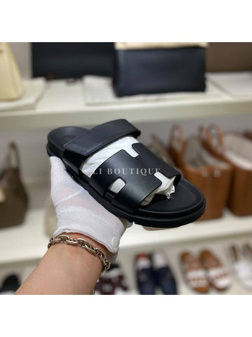 Chypre Women Sandals Slippers Black H222297Z - HERMES - BALAAN 1