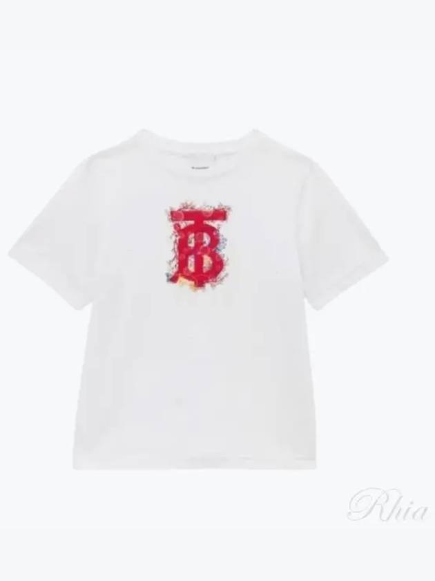 Kids Logo Print Short Sleeve T-Shirt White - BURBERRY - BALAAN 2