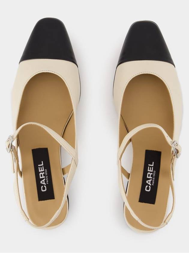 Oceano Flat Shoes - Carel - Leather - Beige - CAREL - BALAAN 4