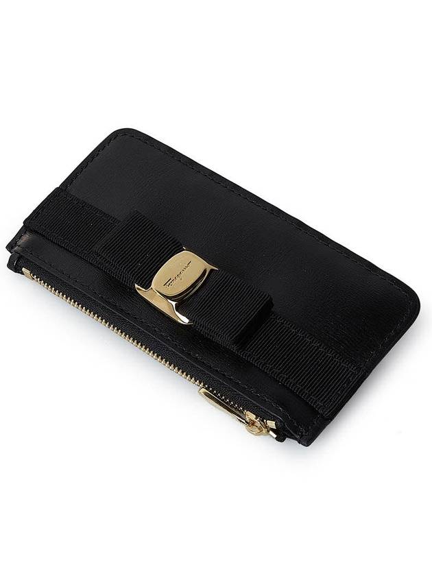 New Vara Bow Zipper Card Wallet Black - SALVATORE FERRAGAMO - BALAAN 5