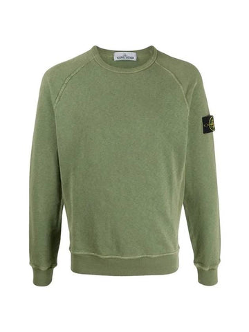 Logo Wappen Washed Raglan Sweatshirt Olive - STONE ISLAND - BALAAN 1