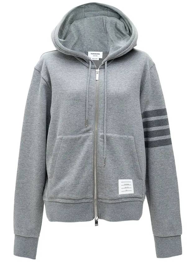 Men's Diagonal Armband Loopback Relaxed Fit Zip Up Hoodie Grey - THOM BROWNE - BALAAN 3