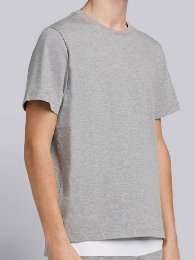 Men's Side Slit Relaxed Short Sleeve T-Shirt Light Grey - THOM BROWNE - BALAAN 3