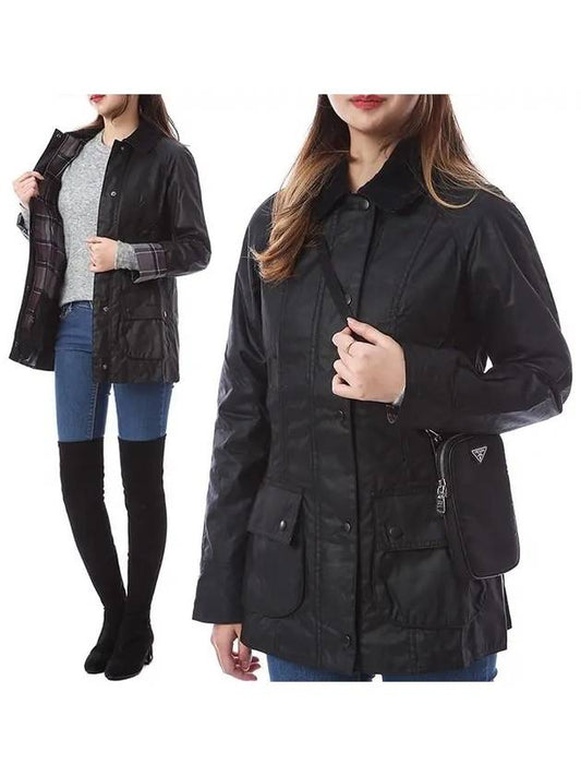 Beadnell Wax Zip-up Jacket Black - BARBOUR - BALAAN 2