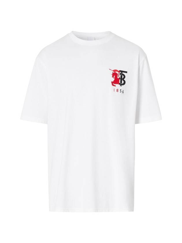 Embroidered Logo Cotton Short Sleeve T-Shirt White - BURBERRY - BALAAN 1