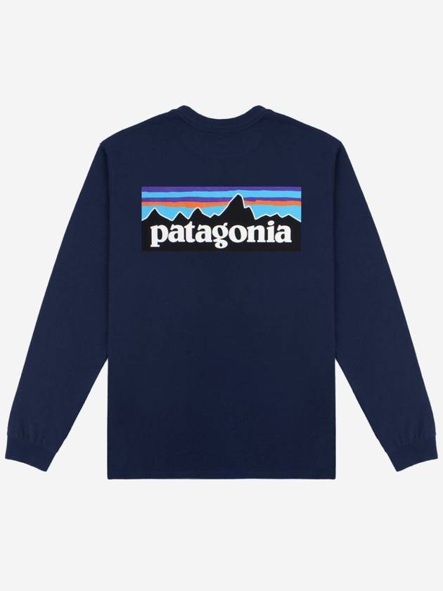 P6 Logo Responsibili Long Sleeve T-Shirt Birch Navy - PATAGONIA - BALAAN 2