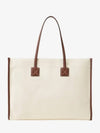 Medium Two-Tone Canvas and Leather Freya Tote Bag Natural Tan - BURBERRY - BALAAN 3