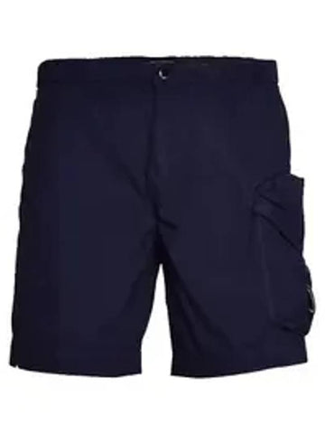 Men's Lens Wappen Chrome Shorts Navy - CP COMPANY - BALAAN 1