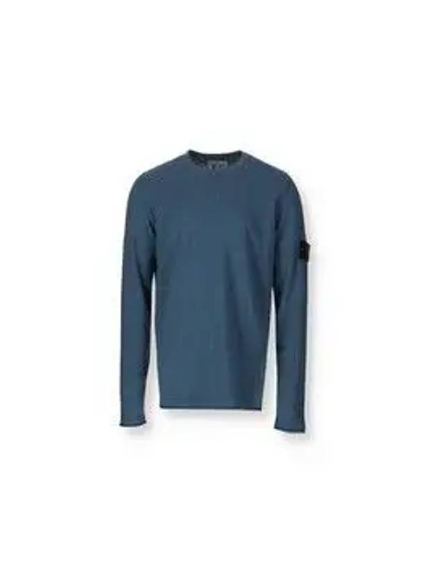 Wappen Patch Round Knit Top Mid Blue - STONE ISLAND - BALAAN 5