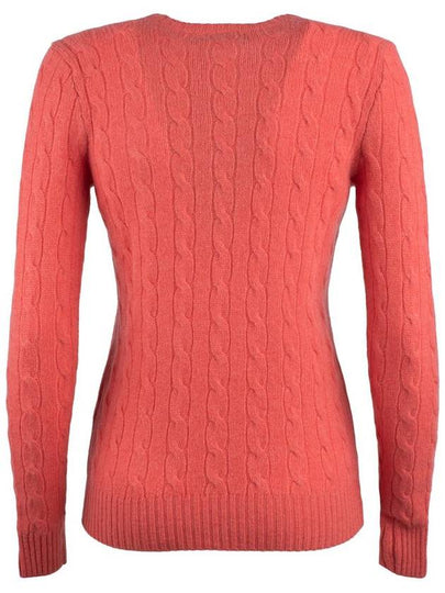 Ralph Lauren Coral Wool And Cashmere Cable-Knit Sweater - RALPH LAUREN - BALAAN 2