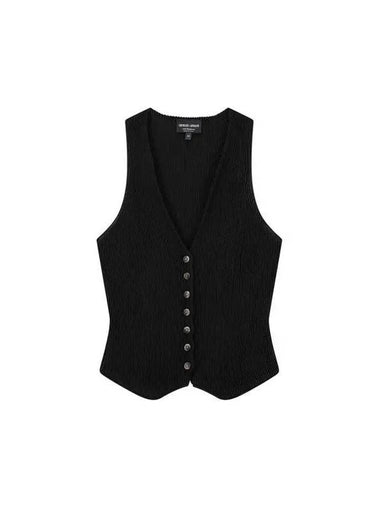 Women s Cashmere Ribbed Vest Black - GIORGIO ARMANI - BALAAN 1