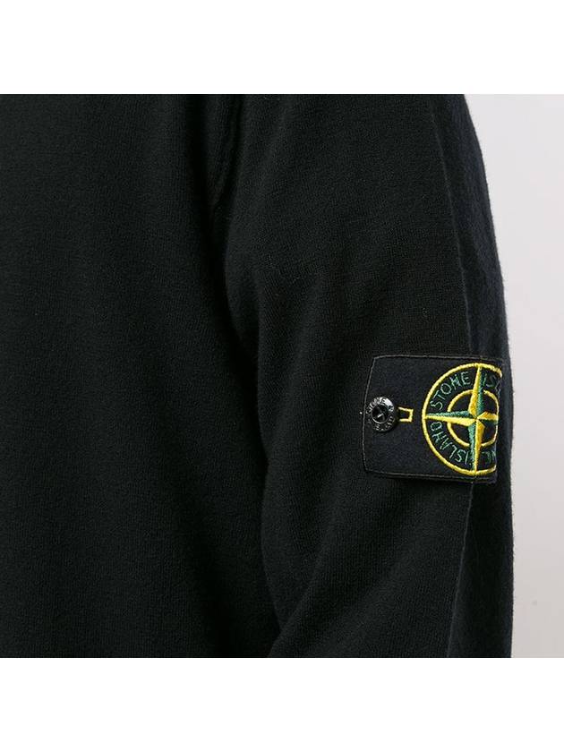 Stretch Wool Crewneck Knit Top Black - STONE ISLAND - BALAAN 4