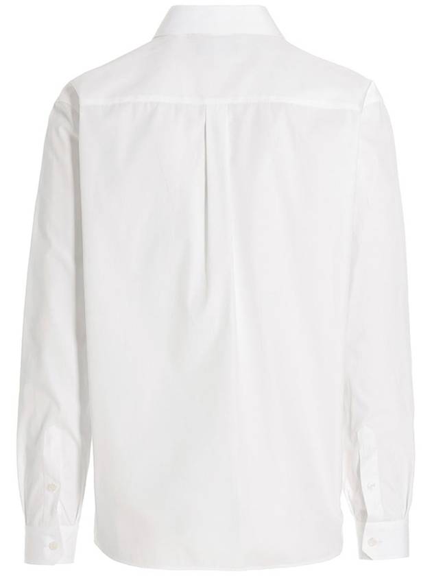 Logo Plaque Martini Cotton Long Sleeve Shirt White - DOLCE&GABBANA - BALAAN 3