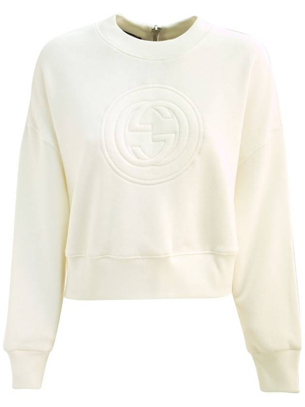 GG Logo Cotton Sweatshirt White - GUCCI - BALAAN 2