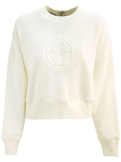 GG Logo Cotton Sweatshirt White - GUCCI - BALAAN 2