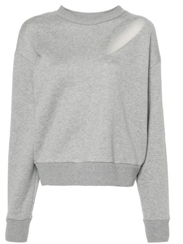 Cutout Detail Round Neck Sweatshirt Grey - ALEXANDER MCQUEEN - BALAAN 2