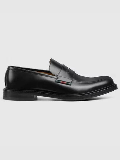 Web Leather Loafer Black - GUCCI - BALAAN 2