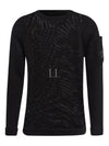 Lens Wappen Compact Cotton Knit Top Black - CP COMPANY - BALAAN 2