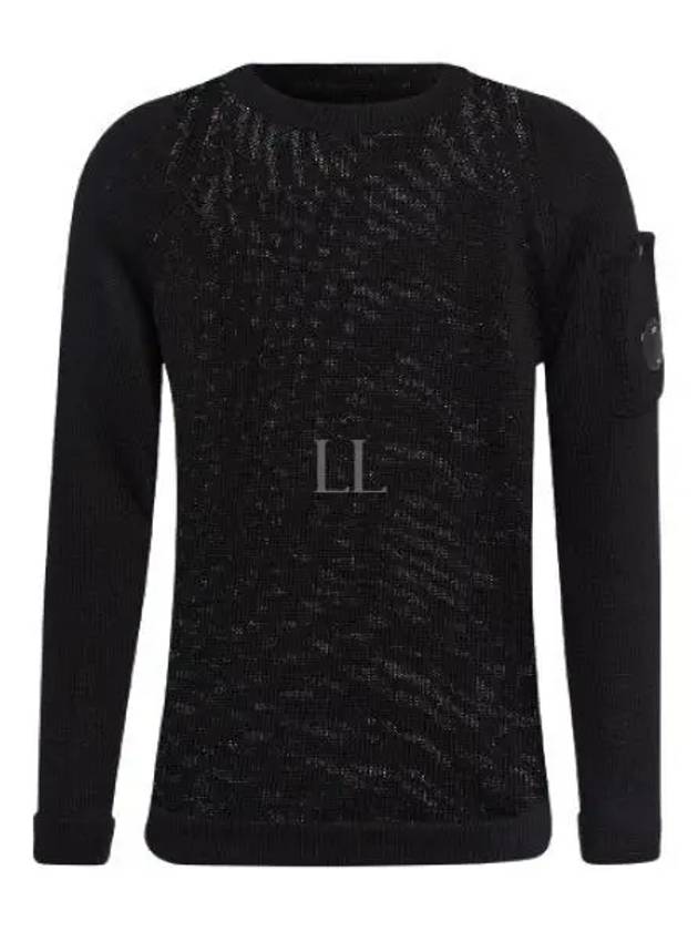 Lens Wappen Compact Cotton Knit Top Black - CP COMPANY - BALAAN 2