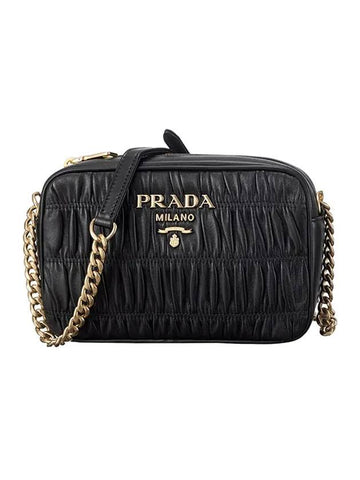 Nappa Goffre Cross Bag Black - PRADA - BALAAN 1