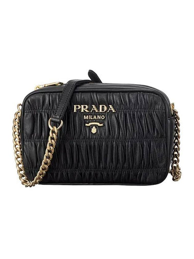 Nappa Gaufre Chain Shoulder Bag Black - PRADA - BALAAN 1