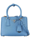 Galleria Saffiano Leather Mini Tote Bag Light Blue - PRADA - BALAAN 2