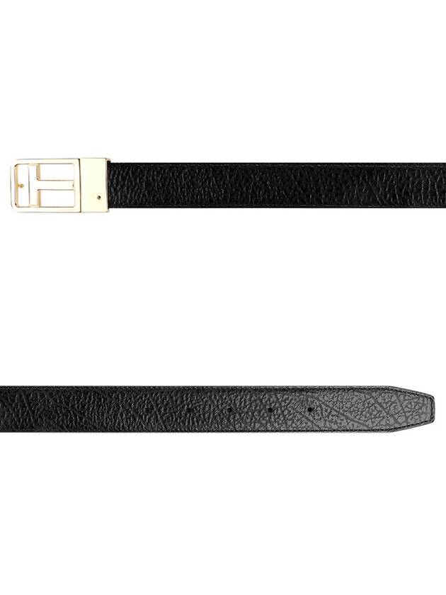 Men's Leather Logo Buckle Reversible Belt Black - TOM FORD - BALAAN.