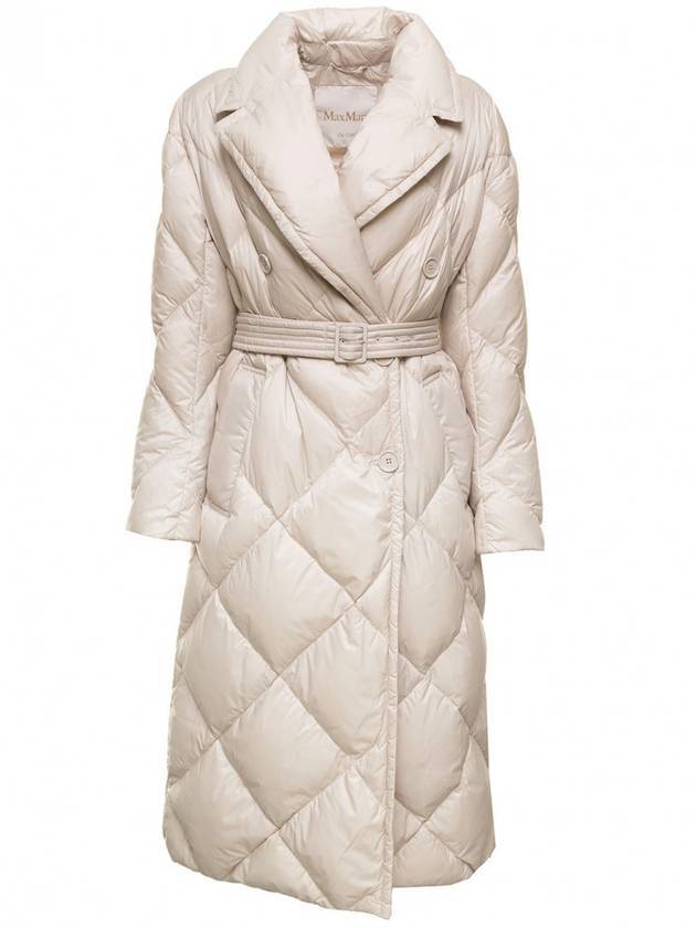 Trecote Diamond Quilted Belted Padding Sand - MAX MARA - BALAAN.