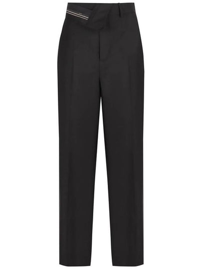 Mohair Wool Carrot Fit Straight Pants Black - FENDI - BALAAN 2