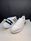 Men's Bouncing Mesh Suede Goatskin Low Top Sneakers White - HERMES - BALAAN 3