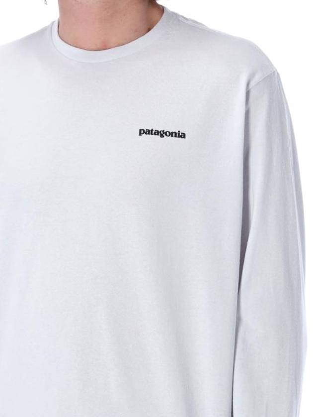 P6 Logo Responsibili Long Sleeve T-Shirt White - PATAGONIA - BALAAN 4