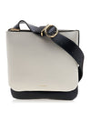 Ombra Two Tone Leather Shoulder Bag Black White - JIL SANDER - BALAAN 1