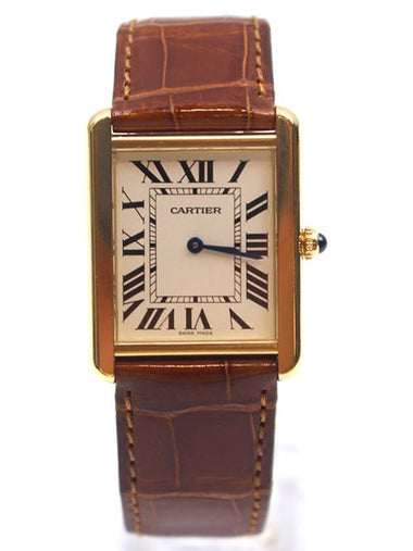 Tank Solo Watch Gold Plated Large Quartz 2742 W5200025 - CARTIER - BALAAN 1