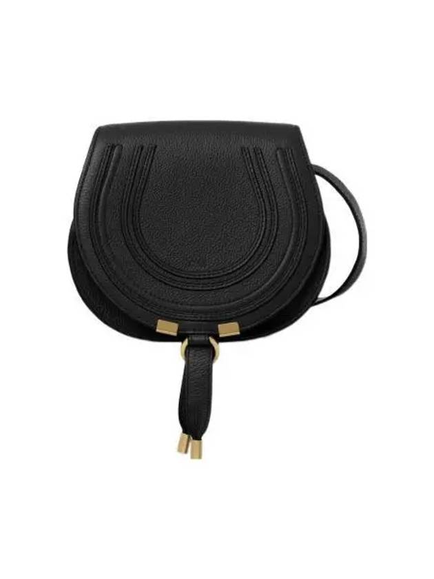 Marcie Saddle Small Grained Leather Cross Bag Black - CHLOE - BALAAN 2