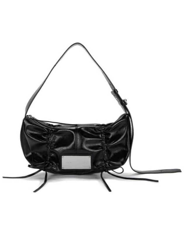 HALF SHIRRING RIBBON ROUND BAG IN BLACK - MATIN KIM - BALAAN 1